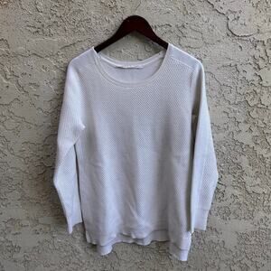 Athleta White Merino Wool Textured Sweatshirt Size Medium